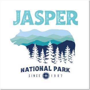 Jasper National Park Grizzly Bear Vintage Look Posters and Art